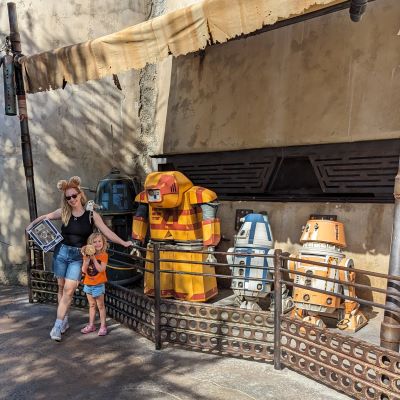 Posing with our new droid from the Droid Depot